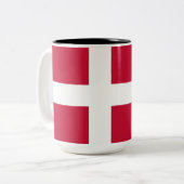 Dänische Flagge Zweifarbige Tasse (Vorderseite Links)