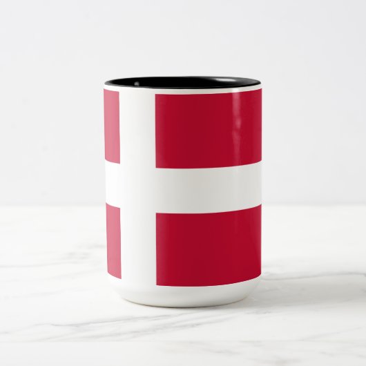 Dänische Flagge Zweifarbige Tasse (Mittel)