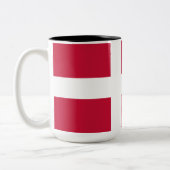 Dänische Flagge Zweifarbige Tasse (Links)