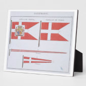 Dänische Flaggen, aus einem französischen Flaggenb Fotoplatte (Seite)