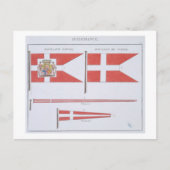 Dänische Flaggen, aus einem französischen Flaggenb Postkarte (Vorderseite)