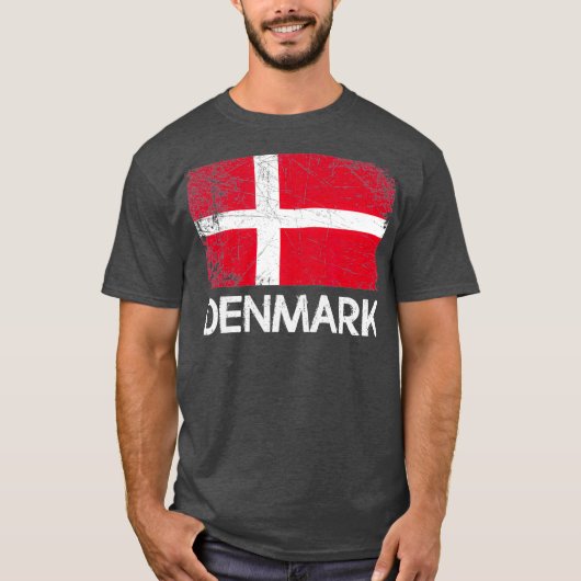 Dänische FlaggeVintage made in Denmark Geschenk T-Shirt (Vorderseite)