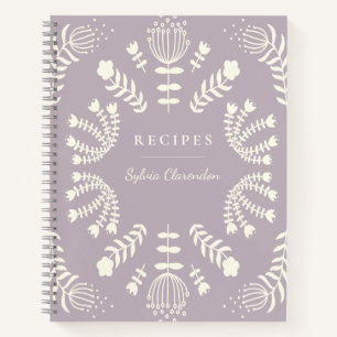 Dänische Folk Blume Lavender Personalisierte Reze Notizblock