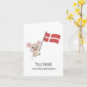 Dänische Geburtstagskarte - Tillykke med fødselsda Karte (Gelbe Blume)