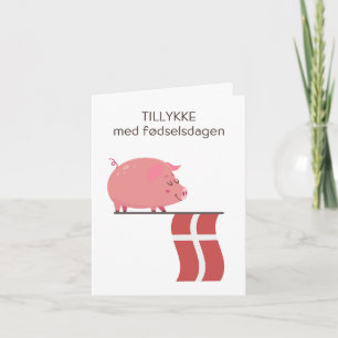 Dänische Geburtstagskarte - Tillykke med fødselsda Karte
