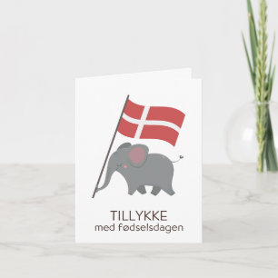 Dänische Geburtstagskarte - Tillykke med fødselsda Karte