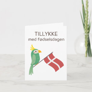 Dänische Geburtstagskarte - Tillykke med fødselsda Karte