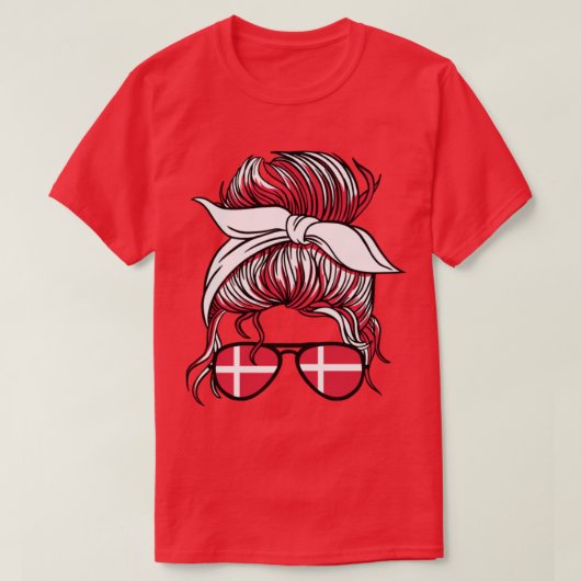 Dänische Girl Dänemark Mädchen Fußball Danmark Fra T-Shirt (Design vorne)