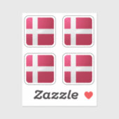 Dänische Hochglanzflagge Aufkleber (Blatt)