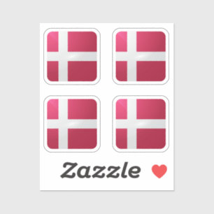 Dänische Hochglanzflagge Aufkleber