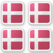 Dänische Hochglanzflagge Aufkleber (Vorderseite)