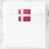 Dänische Hochglanzflagge Quadratischer Aufkleber (Tasche)