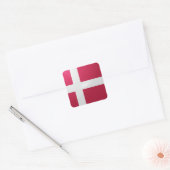 Dänische Hochglanzflagge Quadratischer Aufkleber (Umschlag)