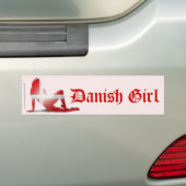 Dänische Mädchen-Silhouette-Flagge Autoaufkleber (Auf Auto)