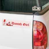 Dänische Mädchen-Silhouette-Flagge Autoaufkleber (Auf Lkw)