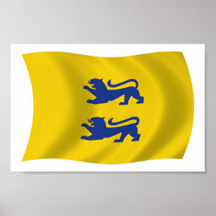 Dänische Minderheit in Südschleswig Flagge Poster