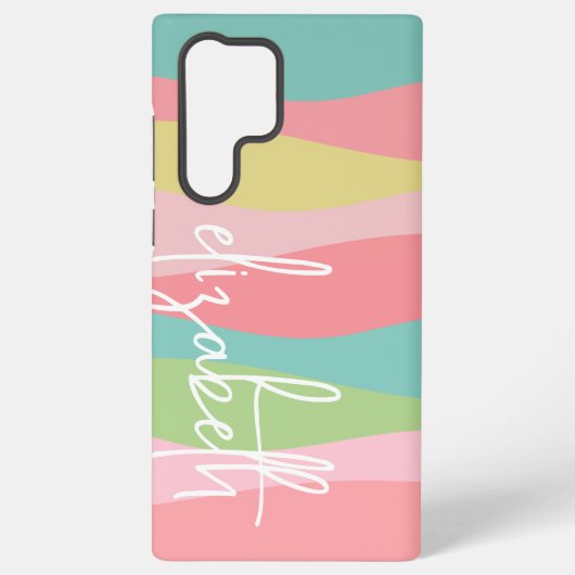 Dänische Pastellen Linie Kunstkurven - Große Signa Samsung Galaxy Hülle (Rückseite)