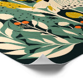 Dänische skandinavische Butterfly Blume Kunst Poster (Ecke)