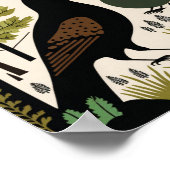 Dänische skandinavische Vogelarten Blume drucken Poster (Ecke)