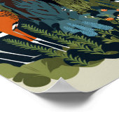 Dänische skandinavische Waldtiere Art Poster (Ecke)