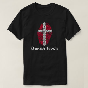 Dänische Touchfingerabdruckflagge T-Shirt