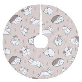 Dänische Waldtiere Weihnachtsbaumzubehör Polyester Weihnachtsbaumdecke