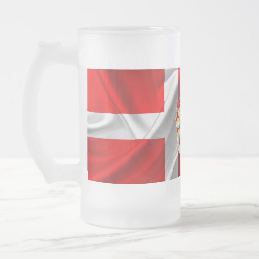 Dänische Wappen Mattglas Bierglas (Links)