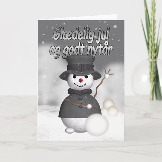 Dänische Weihnachtskarte mit modernem, stilvollem  Feiertagskarte (Vorderseite)