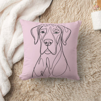 Dänischer Dogge Liniengrafik  Kissen