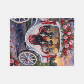 Dänischer Dogge Valentinstag Fleecedecke (Vorderseite (Horizontal))