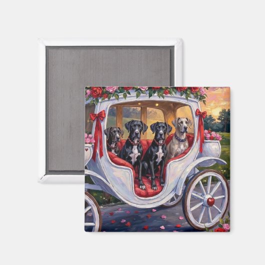 Dänischer Dogge Valentinstag Magnet (Vorderseite/Rückseite)