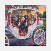 Dänischer Dogge Valentinstag Magnet (Vorne)