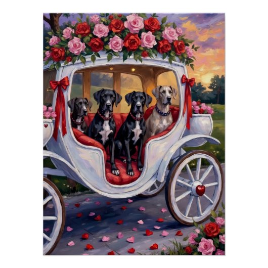 Dänischer Dogge Valentinstag Poster (Vorderseite)