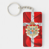 Dänischer FlaggeMantel der Arme Schlüsselanhänger (Vorderseite)