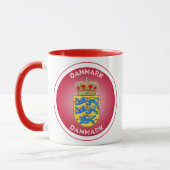 Dänischer Wappen Kreisform  Tasse (Links)