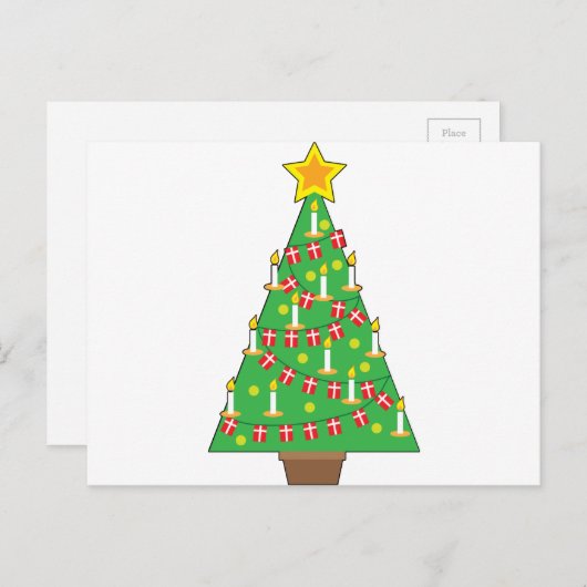 Dänischer Weihnachtsbaum Feiertagspostkarte (Vorne/Hinten)