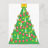 Dänischer Weihnachtsbaum Feiertagspostkarte (Vorderseite)