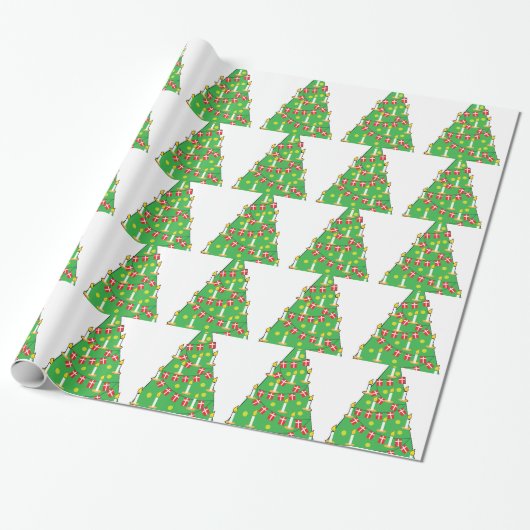 Dänischer Weihnachtsbaum Geschenkpapier (Ungerollt)
