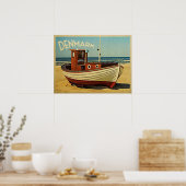 Dänisches Fischerboot Poster (Küche)
