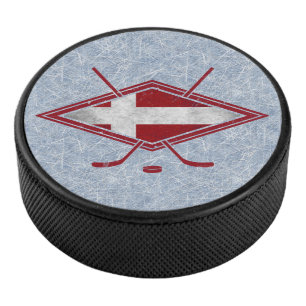 Dänisches Flag-Hockey-Logo Eishockey Puck