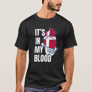 Dänisches Herz-Blut-Venen Hand-Viking-Flag Dänemar T-Shirt
