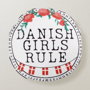 Dänisches Mädchenkissen Rundes Kissen