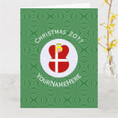 Danish Angel Christmas Flag Personalisiert Karte (Gelbe Blume)