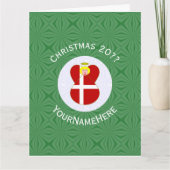 Danish Angel Christmas Flag Personalisiert Karte (Vorderseite)