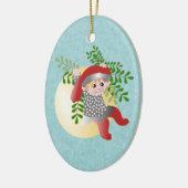 Danish Christmas Elf Keramikornament (Links)