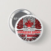 Danish Denmark Canadian Canada Tree Roots Flag Button (Vorne & Hinten)