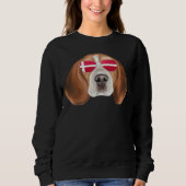Danish Flag Beagle Dog Denmark Pocket Sweatshirt (Vorderseite)