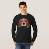 Danish Flag Beagle Dog Denmark Pocket T-Shirt (Vorne ganz)