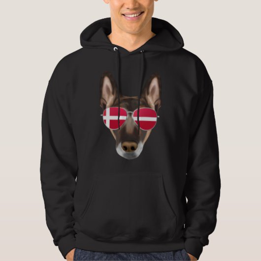 Danish Flag Belgian Malinoi Dog Denmark Pocket Hoodie (Vorderseite)