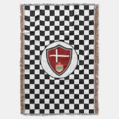Danish flag-coat arms throw blanket decke (Vorderseite Vertikal)
